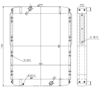 Радиатор водяной Doosan Solar 255LC-V 13G11000, 202-00092C, 202-00092E, 202-00092G, 202-00092H