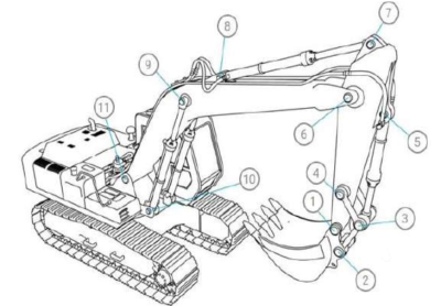 Ковшевая обвязка (1,2,3,4 соединения) Komatsu PC200