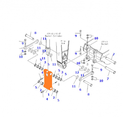 Трапеция ковша Hitachi ZX800 9206144 1029818 Трапеция ковша Hitachi ZX800 9206144 1029818