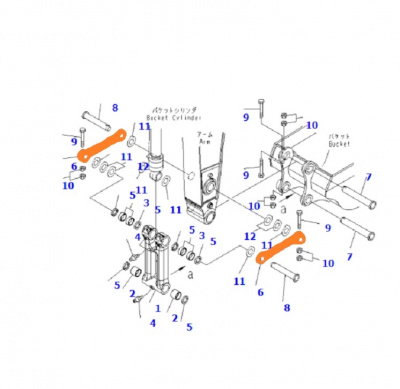 Боковые тяги JCB JS160/180 JLV0523+JLV0524 Боковые тяги JCB JS160/180 JLV0523+JLV0524